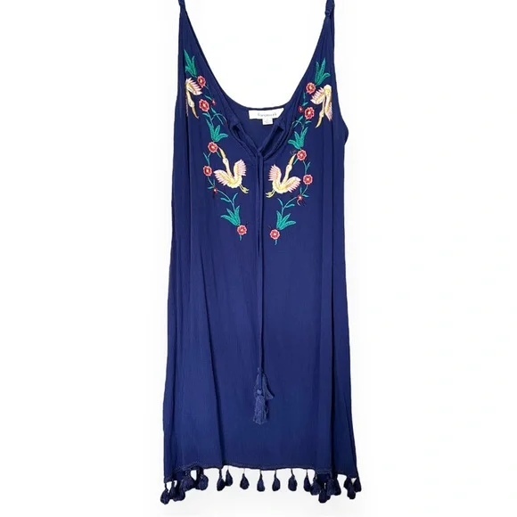 Francesca's Collections | Dresses | Euc Francescas Tassel Embroidered Royal  Blue Dress | Poshmark